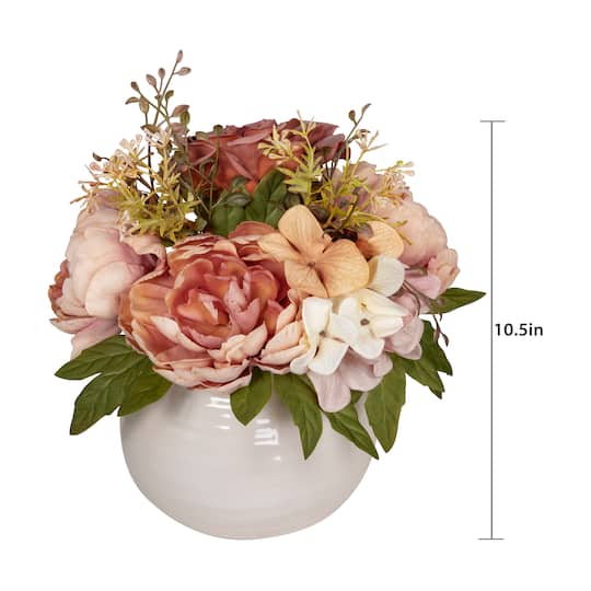 10" Orange Peony Mix Real Touch Premade Arrangement by Ashland®